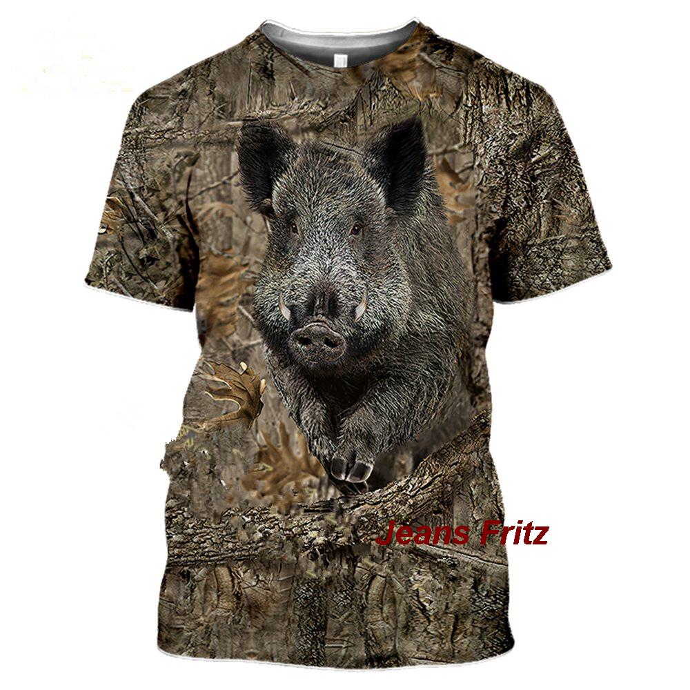 Wildman Hunting & Outdoor Polokwane - เสื้อยืด2023ลายพรางล่าสัตว์หมูป่า3D ลำลองฤดูร้อนผู้ชายเสื้อแจ็คเก็ตแขนสั้นเสื้อสวมหัวแนวสตรีทแฟชั่น