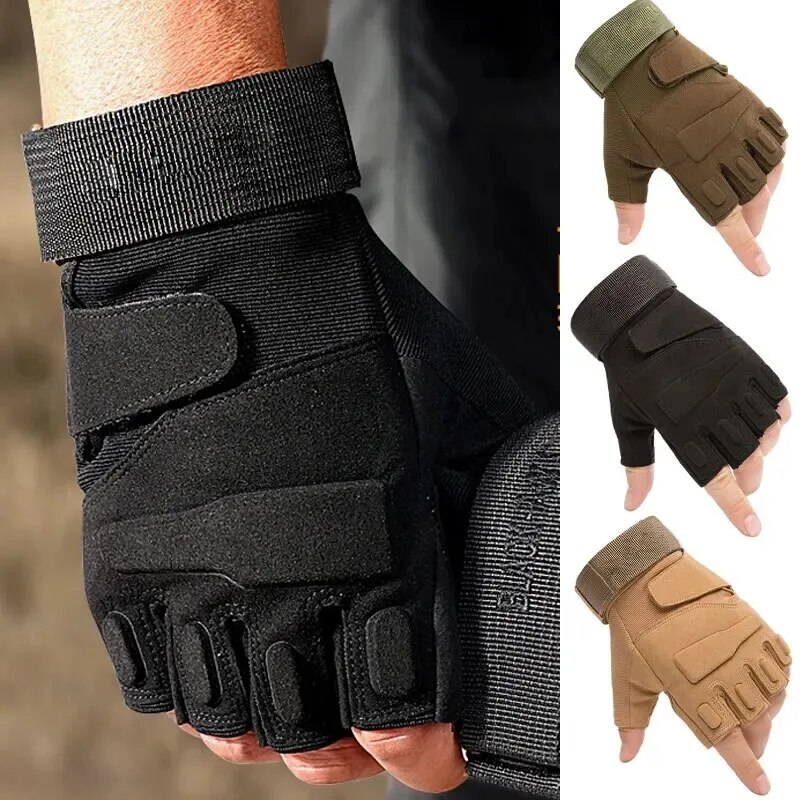 Outdoor Hunting Names - ถุงมือยุทธวิธีกลางแจ้งถุงมือกีฬา Half Finger ผู้ชายผู้หญิง COMBAT การล่าสัตว์ฟิตเนส