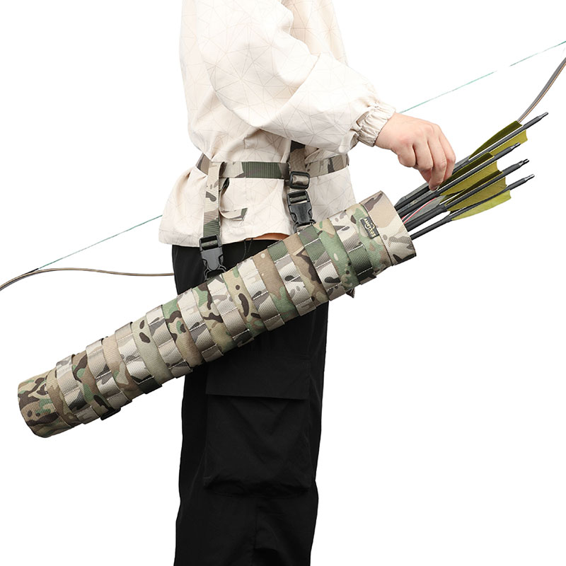 Quiver Arrow Back - กระเป๋าใส่ลูกธนู 1050D ผ้าไนลอนกันน้ำ ปรับระดับได้ สะพายหลัง สำหรับธนูรีเคิร์ฟและคอมพาวด์