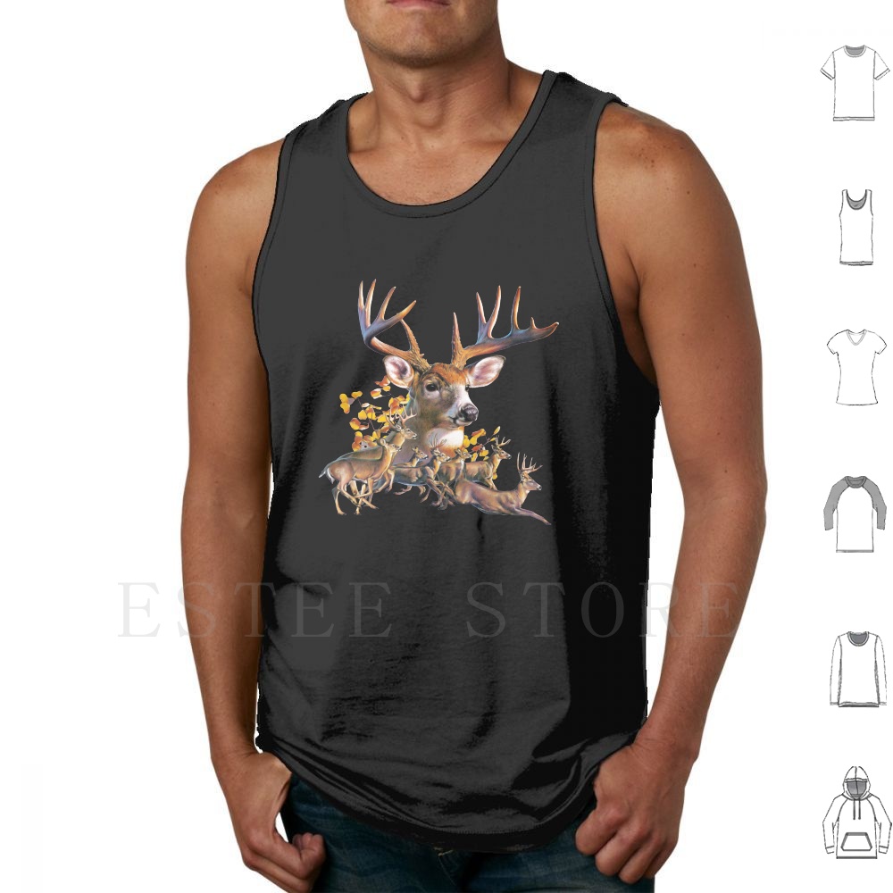 Wildman Hunting & Outdoor Polokwane - เสื้อกล้ามลายกวาง เสื้อแขนกุด ลายกวาง เขา กวางหางขาว สมจริง