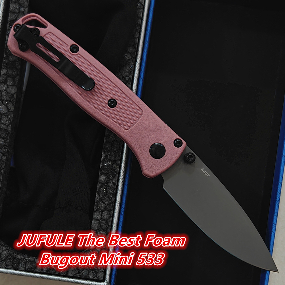 Best Hunting Outdoor Knife - มีดพับ JUFULE Bugout Mini 533 ด้ามจับทำจากใยไนลอนคุณภาพดี