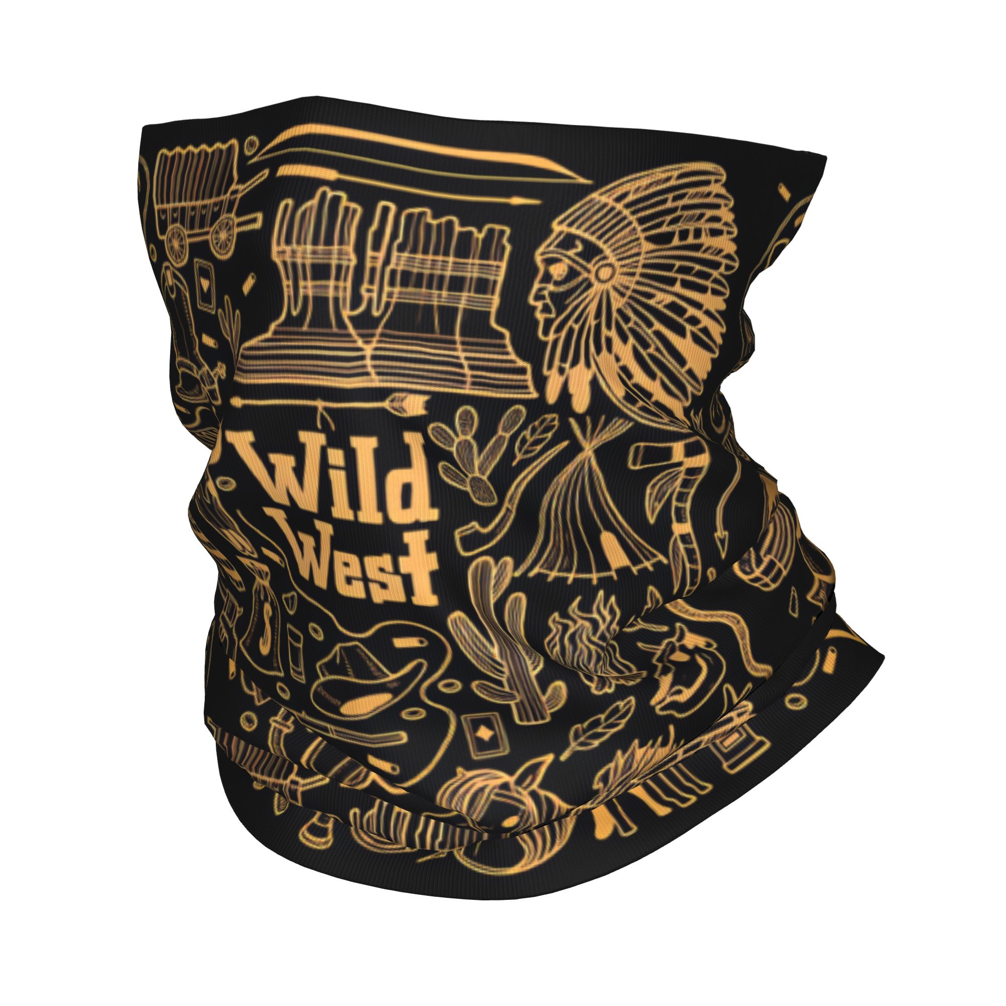 Wildman Hunting & Outdoor Polokwane - หน้ากากกันลมสำหรับกีฬากลางแจ้ง ลาย Wild West สำหรับปั่นจักรยาน เนื้อผ้านุ่ม