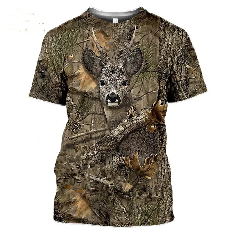 Wildman Hunting & Outdoor Polokwane - 2026 ลายพรางล่าสัตว์หมูป่า 3d เสื้อยืดฤดูร้อนลำลองชายเสื้อยืดแฟชั่นสตรีทผู้หญิงเสื้อแขนสั้น