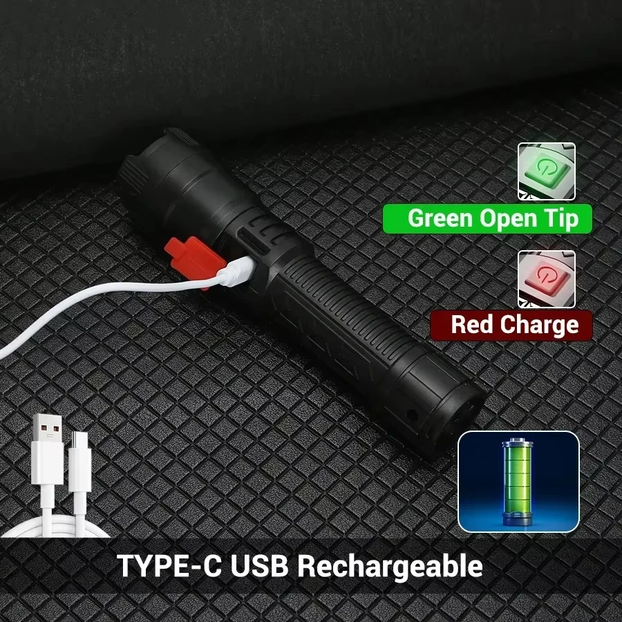 ไฟฉาย LED พลังสูง ไฟฉายยุทธวิธ - Tactical Flashlight Rechargeable บทวิจารณ์และราคา