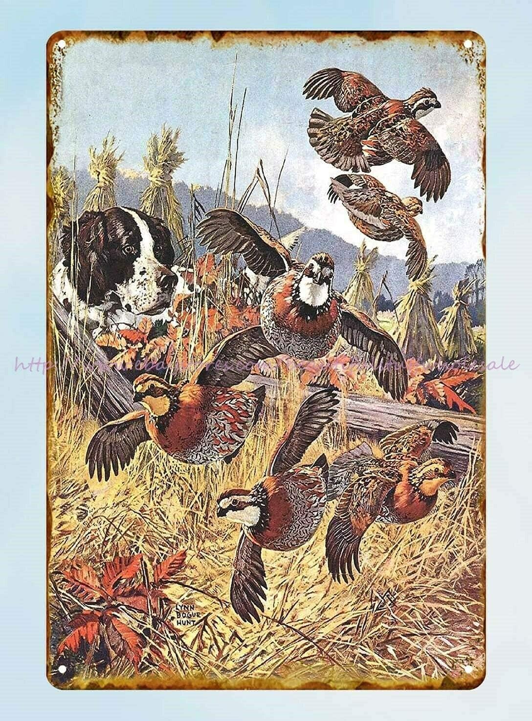 ป้ายโลหะวินเทจ 1 ชิ้น ลายล่าสั - Hunting Quail บทวิจารณ์และราคา