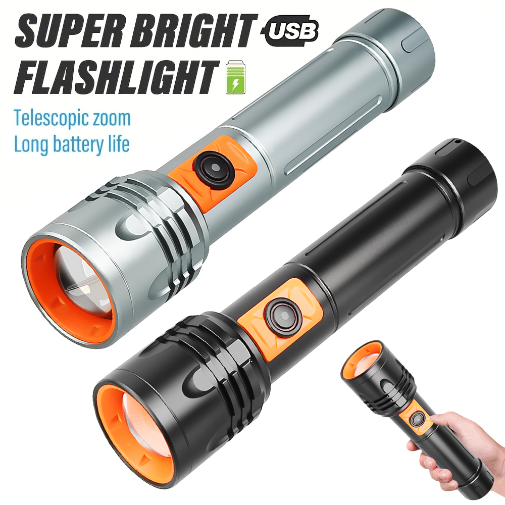 ไฟฉาย LED พลังงานสูงไฟฉายแบบชา - Tactical Flashlight Rechargeable บทวิจารณ์และราคา