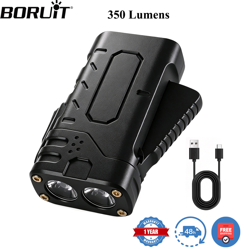 BORUIiT ไฟฉาย LED แบบหมุนมือ E - Tactical Flashlight Rechargeable บทวิจารณ์และราคา