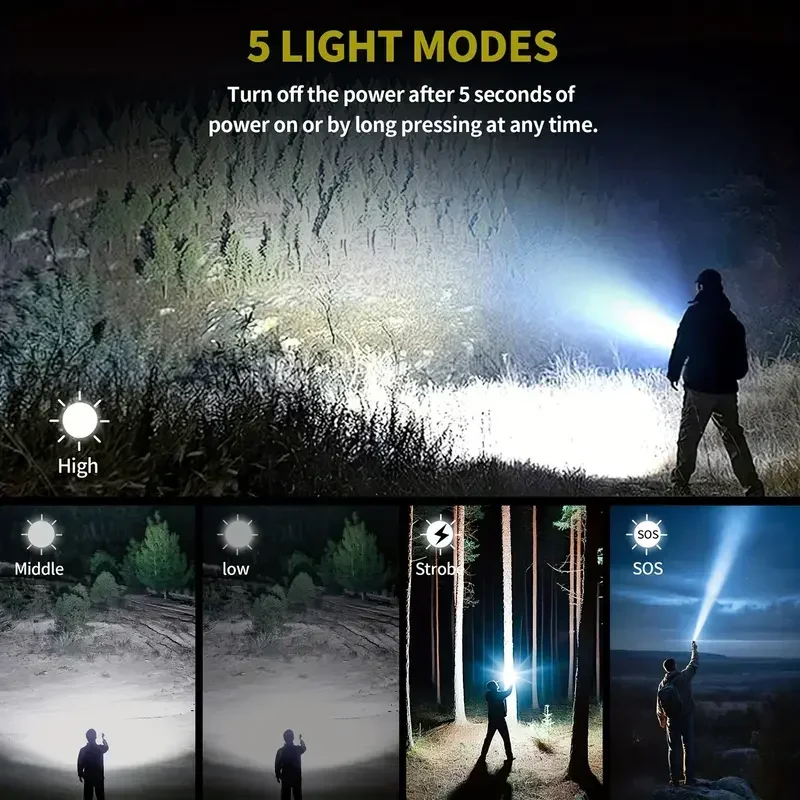 ไฟฉายที่ทรงพลังเป็นพิเศษ ไฟฉาย - Tactical Flashlight Rechargeable บทวิจารณ์และราคา
