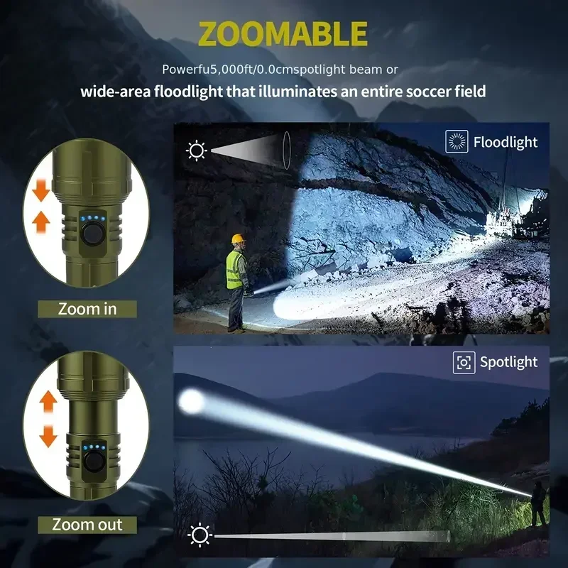 ไฟฉายที่ทรงพลังเป็นพิเศษ ไฟฉาย - Tactical Flashlight Rechargeable บทวิจารณ์และราคา