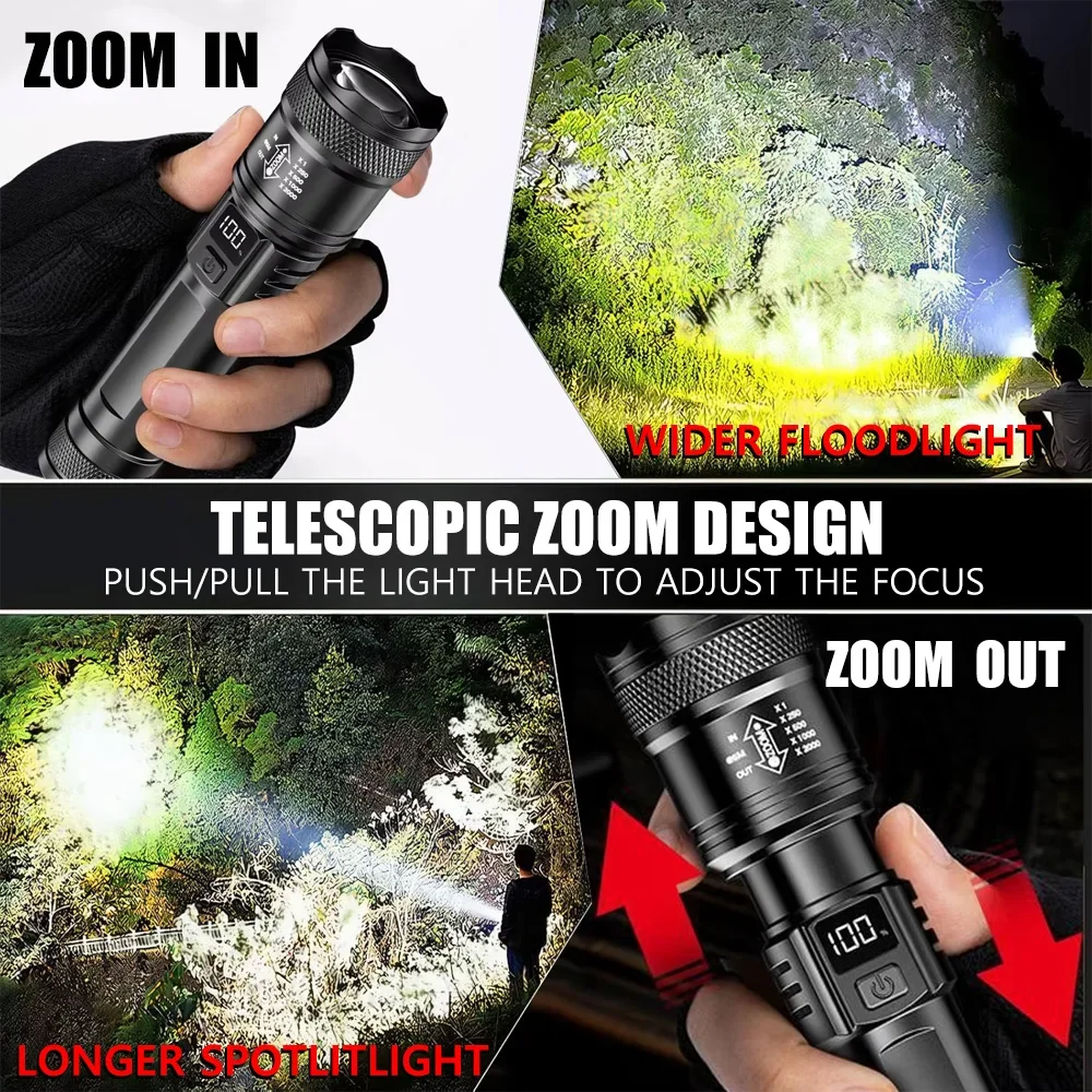 ไฟฉาย LED แบบชาร์จไฟได้ ไฟฉายซ - Tactical Flashlight Rechargeable บทวิจารณ์และราคา